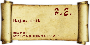 Hajas Erik névjegykártya